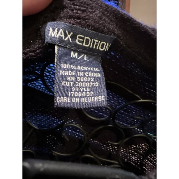 Max Edition Asymmetrical Layered Fringe Boho Poncho Wrap Size Med Lg - Picture 5 of 6